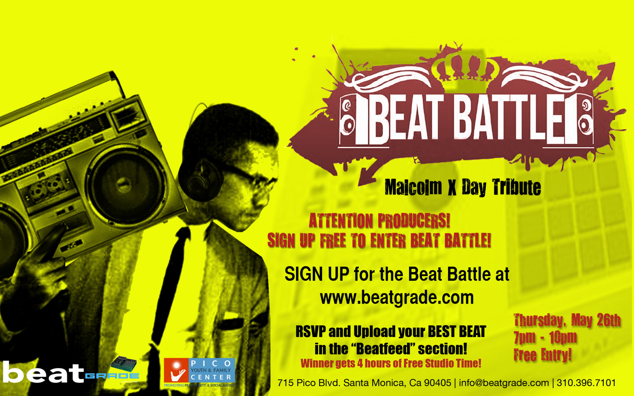 Malcolm X Beat Battle flyer master